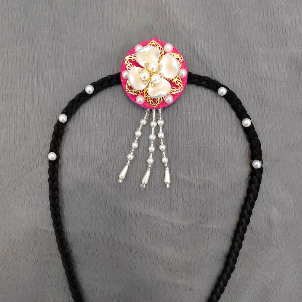 Ethnic Fashion Girls - Retro Flower Hanbok Wig Headdress Tassel