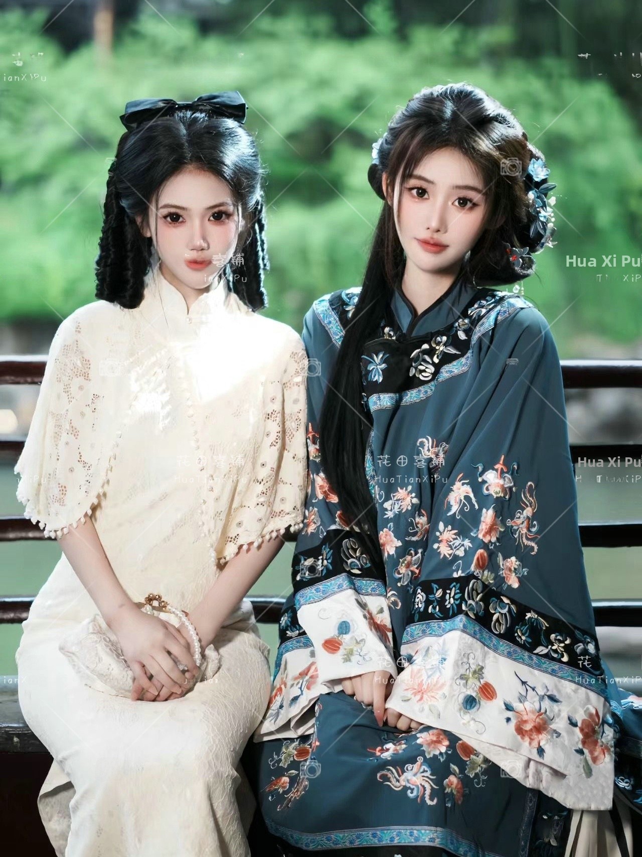 Ethnic Fashion Shoot - Blue And White Porcelain Hanfu Women's