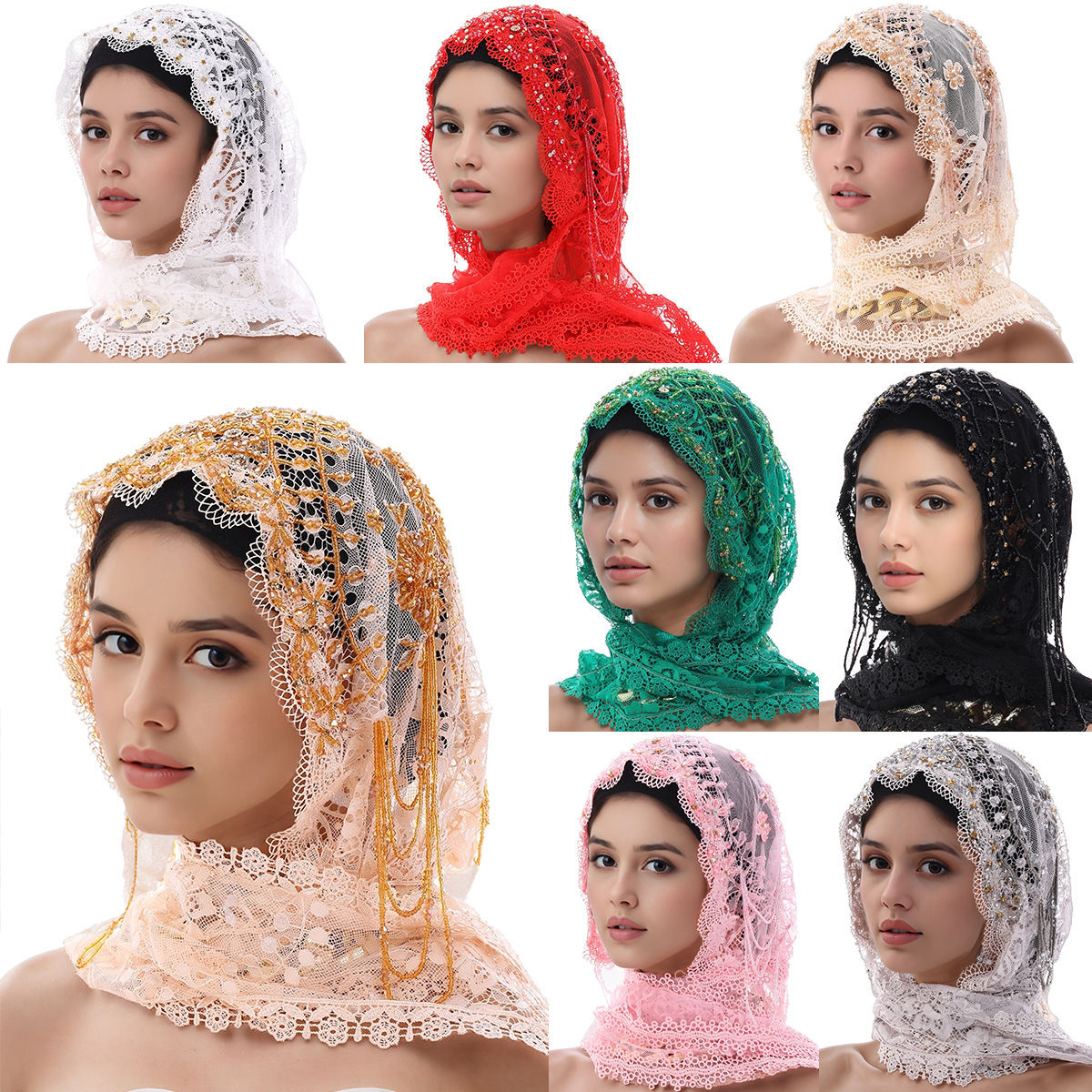 Ethnic Wear - Handmade Stylish Shawl Scarf Headscarf Lace