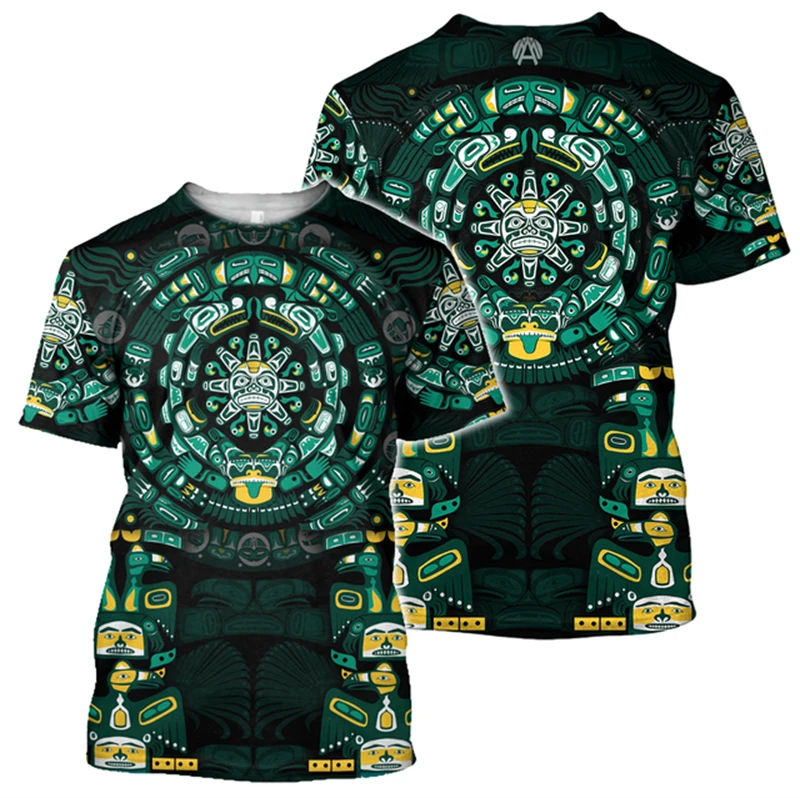 Ethnic Fashion Trends 2026 - New Retro Ethnic Aztec Mexico T-shirt