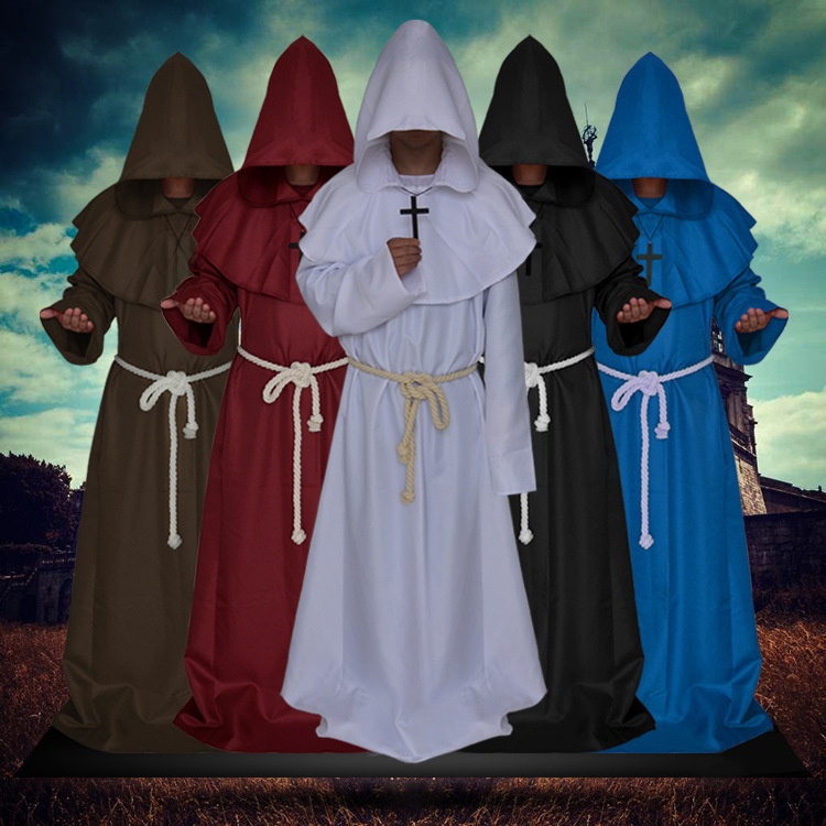 Ethnic Wear - Halloween Multi-color Cross Hooded Robe Cosplay