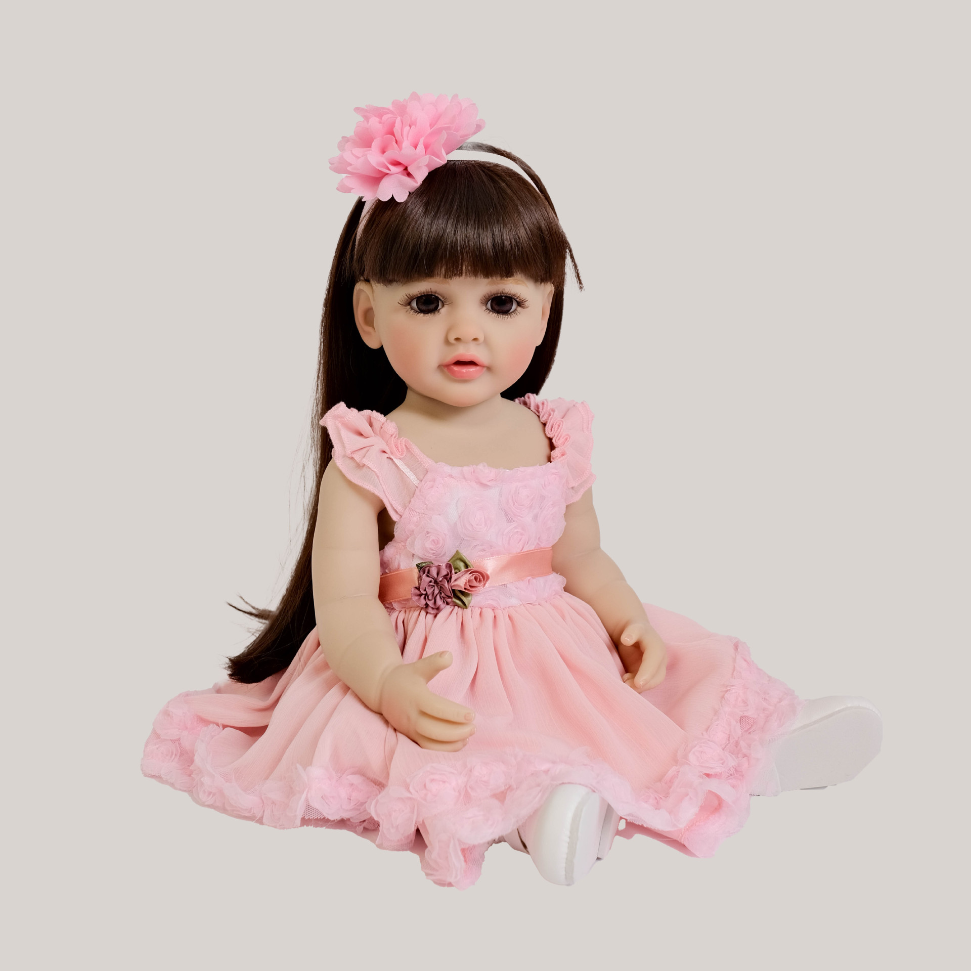 Cute 55 cm Long Hair Pink Girl - Ethnic Fashion Girls ulasan dan harga