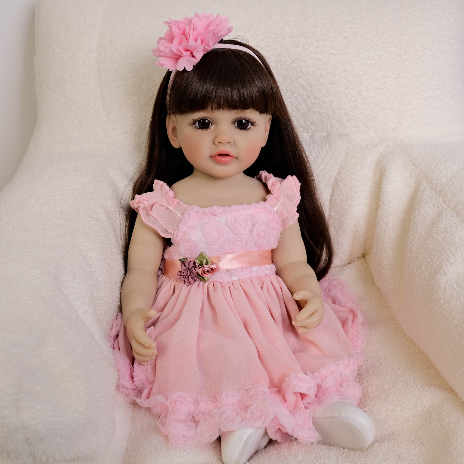 Cute 55 cm Long Hair Pink Girl - Ethnic Fashion Girls ulasan dan harga