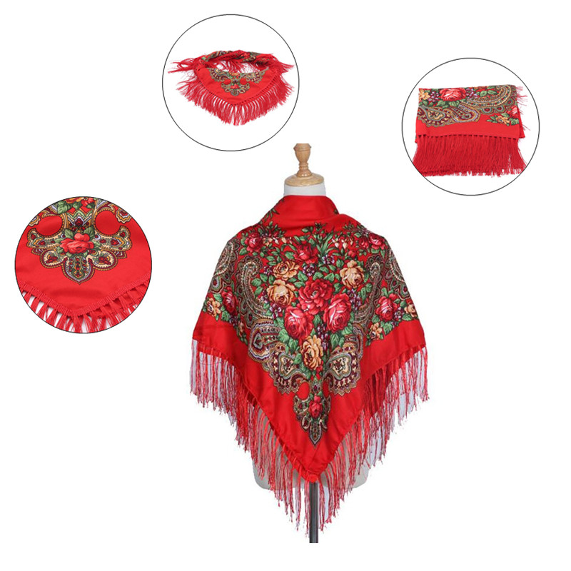 Retro Printed Scarf Winter Boh - Winter Ethnic Fashion For Women ulasan dan harga