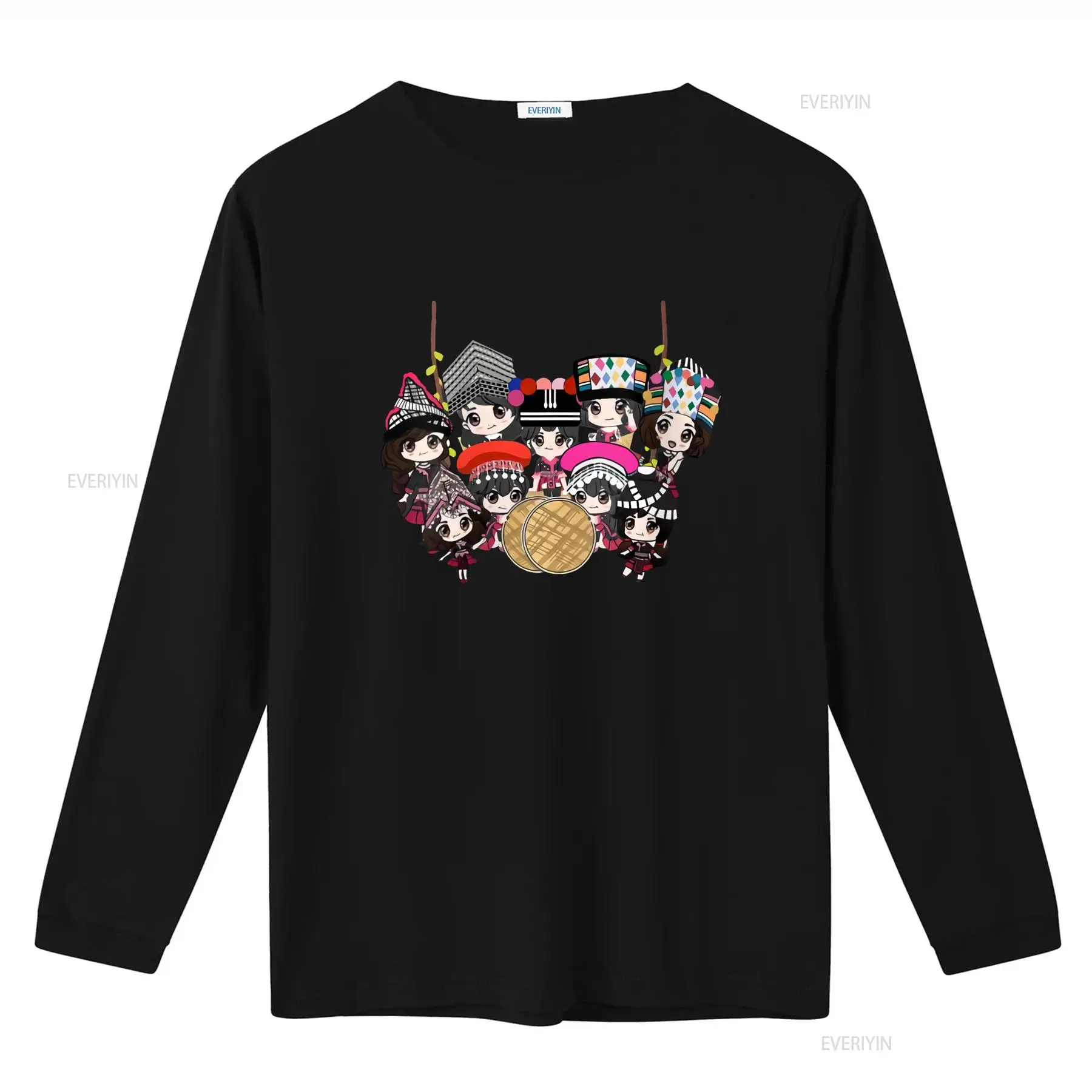 9 Hmong Girls Cartoon Print T  - Fashion Ethnic Wear For Men ulasan dan harga
