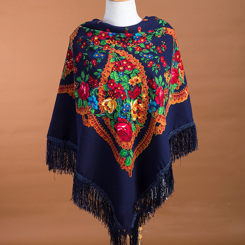 135*135cm Russian Scarf Ethnic - Winter Ethnic Fashion For Women ulasan dan harga
