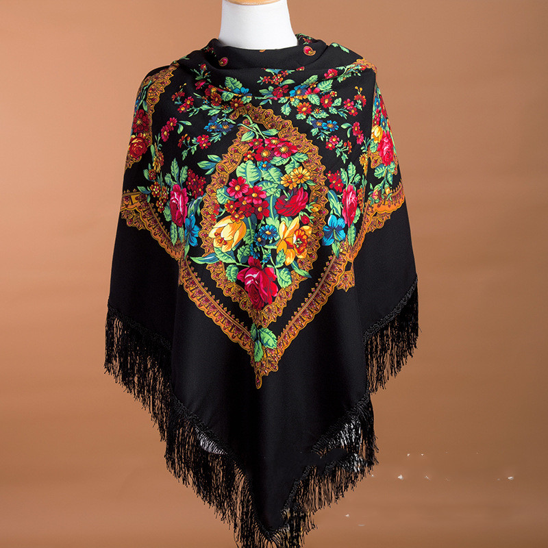 135*135cm Russian Scarf Ethnic - Winter Ethnic Fashion For Women ulasan dan harga
