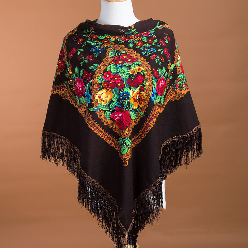 135*135cm Russian Scarf Ethnic - Winter Ethnic Fashion For Women ulasan dan harga