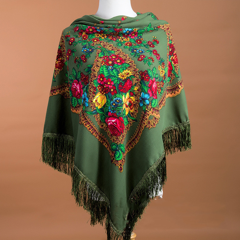135*135cm Russian Scarf Ethnic - Winter Ethnic Fashion For Women ulasan dan harga