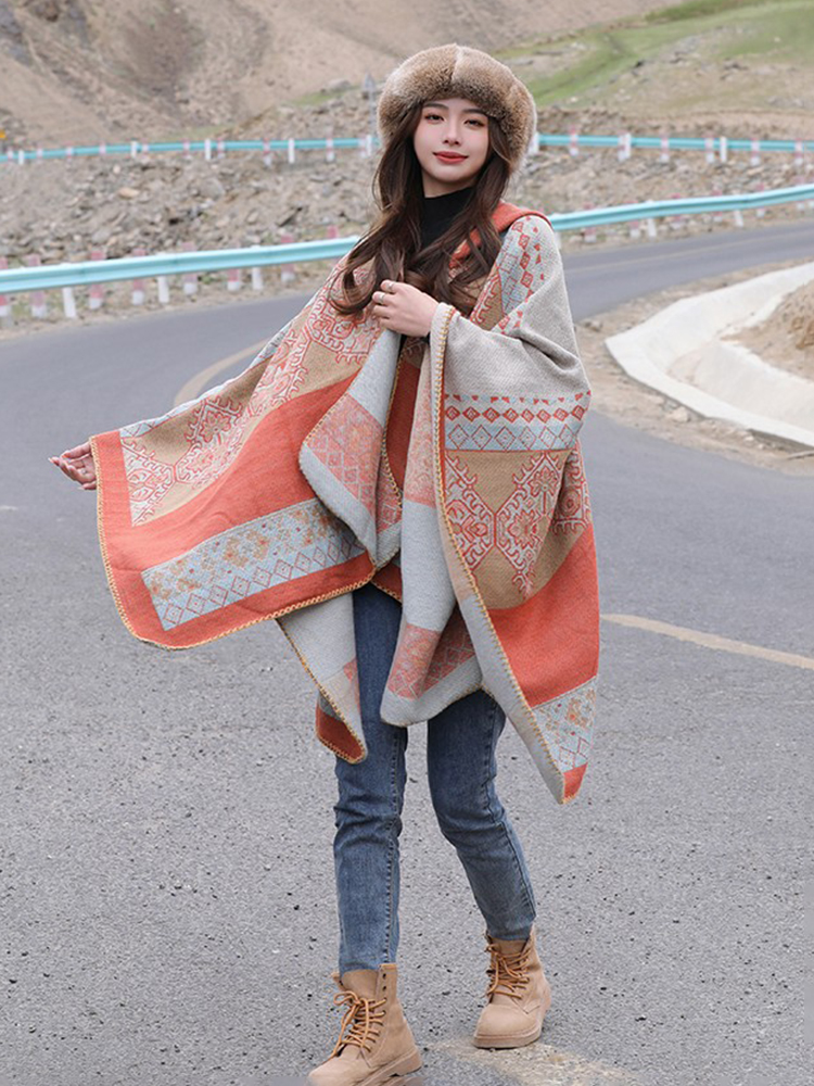 Jastie Retro Ethnic Large Shaw - Winter Ethnic Fashion For Women ulasan dan harga