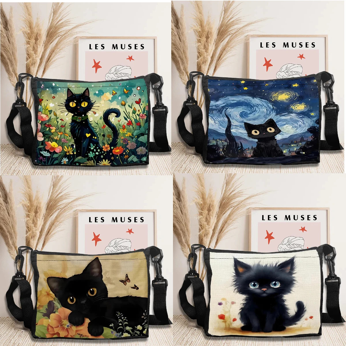 Cute Cartoon Cat  Crossbody Ba - Ethnic Fashion Illustration ulasan dan harga